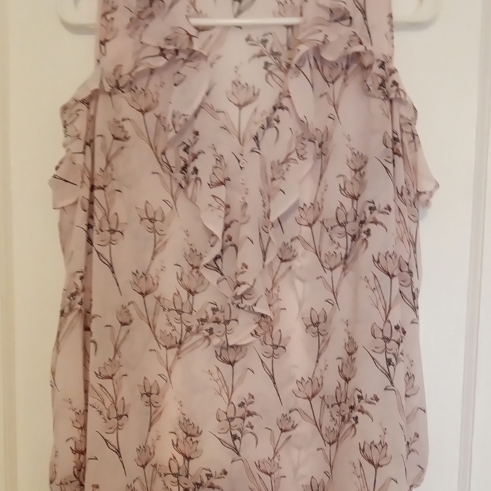 Krazy Kat Ruffled Pink Bib Collar Blouse